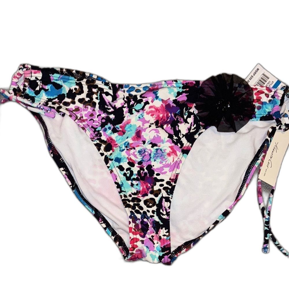 Kenneth Cole New York: Floral Bikini Bottom - Vibrant Print, Size XL